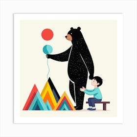 Bear With A Balloon Art Print