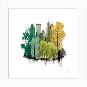 Cityscape.A fine artistic print that decorates the place. 1 Art Print