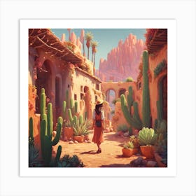 Cactus Village Art Print