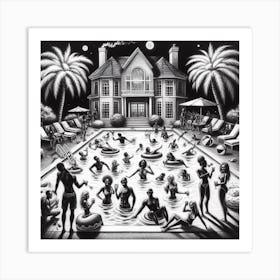 Pool Party Art Print