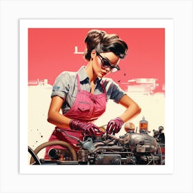 Steampunk Woman Art Print