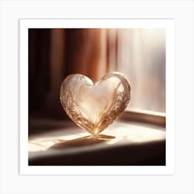 Heart On A Window Sill Art Print