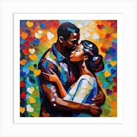 Couple Kissing Art Print