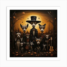 Dogs Of Halloween Art Print