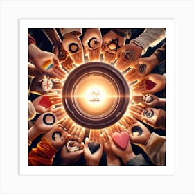 Circle Of Hands Art Print