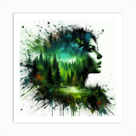 Woman In The Forest 4 Art Print