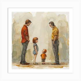 Family Of Three Art Print