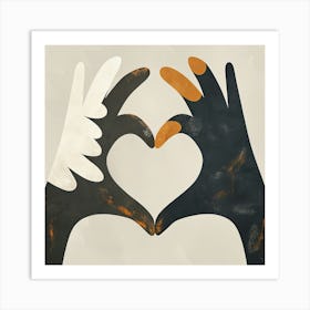 Two Hands Making A Heart Art Print