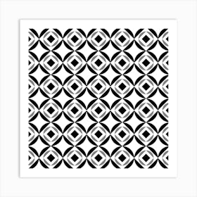 Abstract Black And White Geometric Pattern Art Print