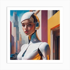 Robot Girl Art Print