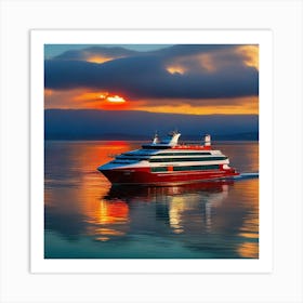 Sunset Cruise Ship 35 Art Print
