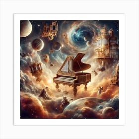 Grand Piano In Space Art Print