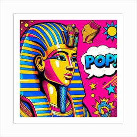 Pop Egyptian Pharaoh Akhentaur Art Print