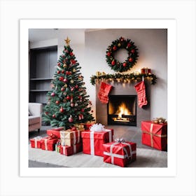 Christmas Tree In Living Room 2 Art Print