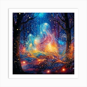 Firefly Shimmering Phantom Lights In Dreamlike Vibrations 91309 Art Print