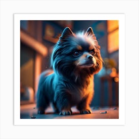 Small Dog In A Room Art Print