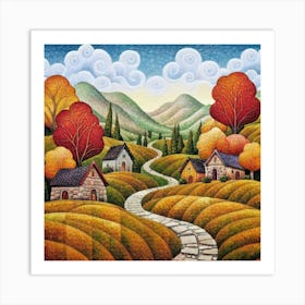 The Winding Road Home. In the middle of the meadows 17 Art Print