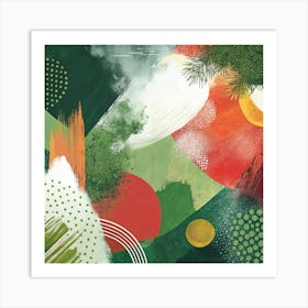 Abstract Christmas Painting Art Print