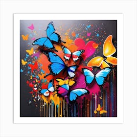 Colorful Butterflies 65 Art Print