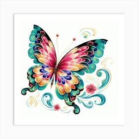 Japanese Butterfly Art 2 Art Print