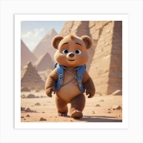 Bear By The Pyramids Art Print