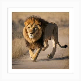 Lion Running Art Print