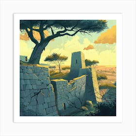 A Great Zimbabwe Ruins In Zimbabwe Lofi Art Print