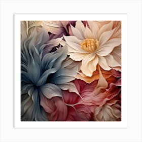 Abstract Flowers 1 Art Print