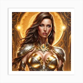 Girl In Armor 1 Art Print