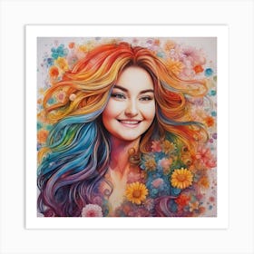 Alyssa Rainbow Girl 3 Art Print