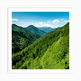 Firefly Emerald Mountain Forests Lush Green Forests Blanketing Mountain Slopes 3 Art Print