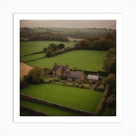 Aerial View Of A Farm 13 Art Print