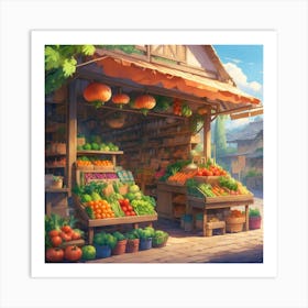 Vegetable Stand Art Print