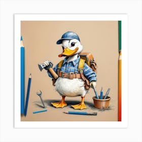 Duck With Tools 1 Poster