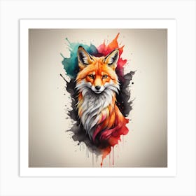 Fox Tattoo Art Print