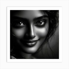 Black And White Portrait 7 Art Print