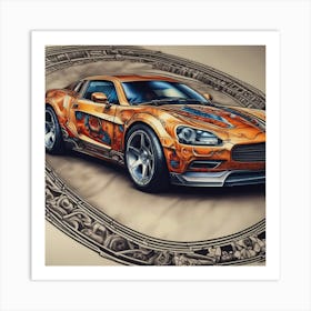 F1 Car Drawing Art Print