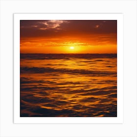 Sunset Over The Ocean 4 Art Print