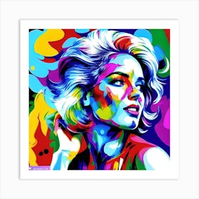 Woman With Colorful Hair Art Print