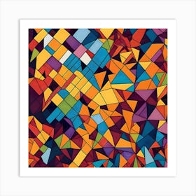 Leonardo Diffusion Background Mosaic Colorful Vector4k 0 Art Print