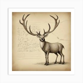 Deer With Antlers 1 Art Print