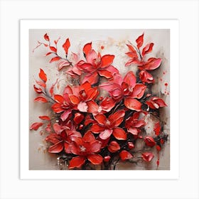 Pattern with Red Orchid flowers 1 Art Print