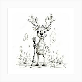 Deer Singing 2 Art Print