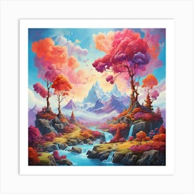 'Clouds And Trees' Art Print