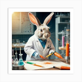 Rabbit In A Lab 1 Art Print