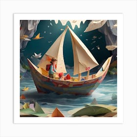 Paper Boat Art Print