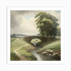Landscape Bridge Huntingdon Valley Henry Lyman Sayen Art Print
