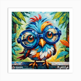 Owl With Glasses 1 Art Print