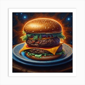 Burger On A Plate 67 Art Print