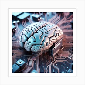 Brain On A Circuit Board 9 Art Print